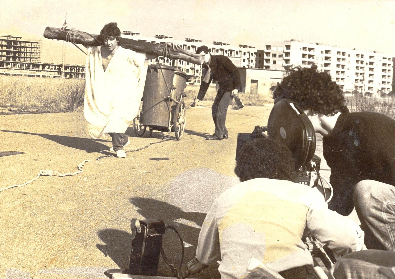 Cinema film camera on a set