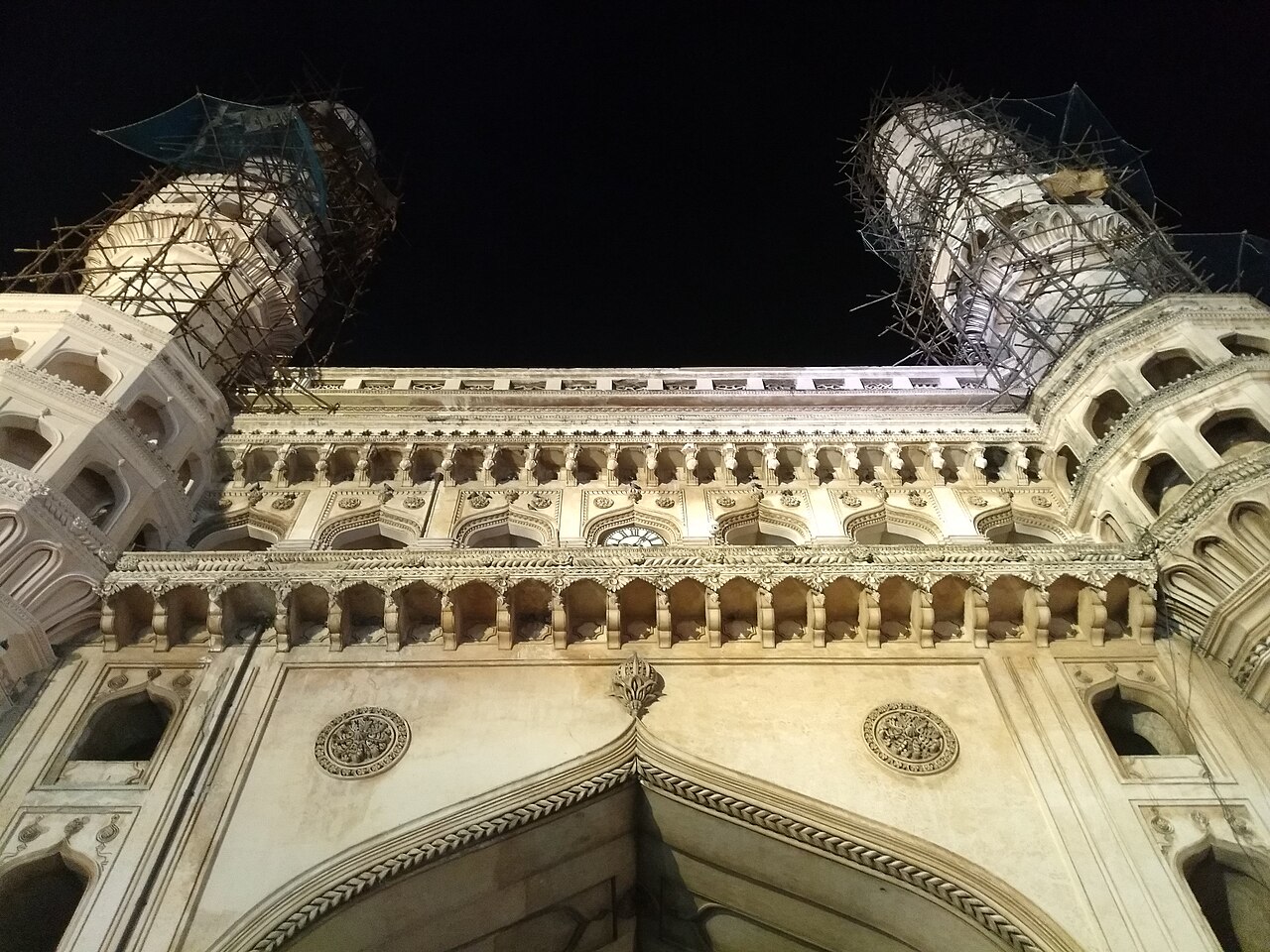 Charminar illuminated at night