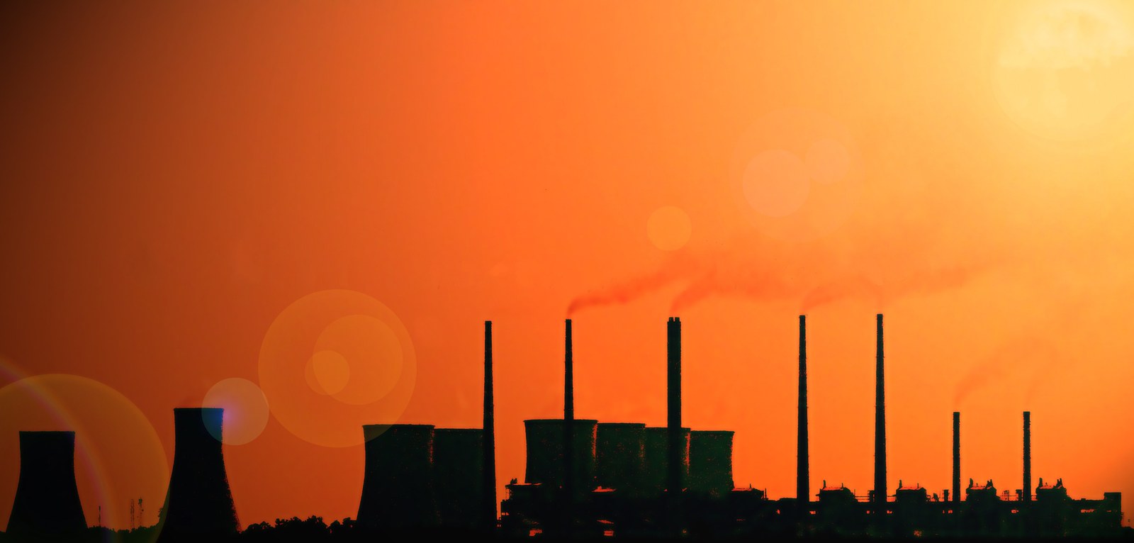 Thermal power station at sunset (representative image)